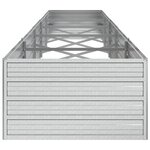 vidaXL Lit surélevé de jardin 400x80x45 cm Acier galvanisé Argenté