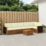 vidaXL Ensemble de canapés d'extérieur 6 pc Naturel et Crème