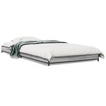vidaXL Cadre de lit sonoma gris 90x190 cm bois d'ingénierie et métal