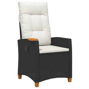 vidaXL Chaise inclinable avec plateau à thé polyrotin