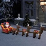 vidaXL Décoration gonflable de Père Noël et de rennes LED 490 cm
