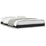 vidaXL Cadre de lit sans matelas noir 150x200 cm