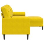 vidaXL Canapé à 3 places avec repose-pied jaune 210 cm velours