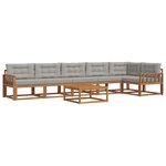 vidaXL Ensemble de canapés d'extérieur 7 Pièces Gris Naturel et Clair