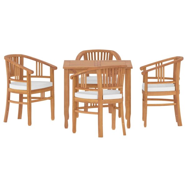 vidaXL Ensemble à manger de jardin 5 Pièces Bois de teck massif