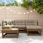 vidaXL Salon de jardin 5 Pièces marron miel bois de pin massif