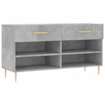 vidaXL Banc à chaussures gris béton 102x35x55 cm bois d'ingénierie