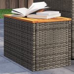 vidaXL Tables d'appoint de jardin 2 Pièces gris rotin bois massif