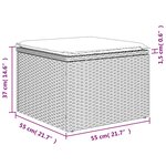 vidaXL Tabouret de jardin avec coussin Noir 55x55x37 cm Résine tressée