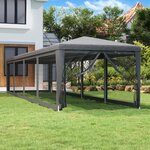 vidaXL Tente de fête et 10 parois latérales en maille Anthracite 3x12m