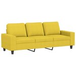 vidaXL Ensemble de canapés 3 Pièces jaune clair tissu