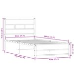 vidaXL Cadre de lit en métal sans matelas chêne sonoma 90x200 cm