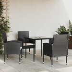 vidaXL Ensemble à manger de jardin 5 Pièces noir résine tressée et acier