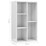 vidaXL Bibliothèque/buffet blanc brillant 50x25x80cm Bois d’ingénierie