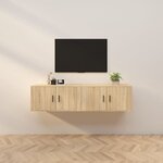 vidaXL Meubles TV muraux 2 Pièces chêne sonoma 80x34 5x40 cm
