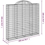 vidaXL Paniers à gabions arqués 7 Pièces 200x30x180/200 cm Fer galvanisé