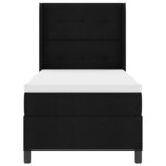 vidaXL Lit à ressorts avec matelas et LED noir 100 x 200 cm en tissu