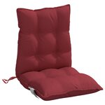 vidaXL Coussins de chaise à dossier bas lot de 4 rouge bordeaux