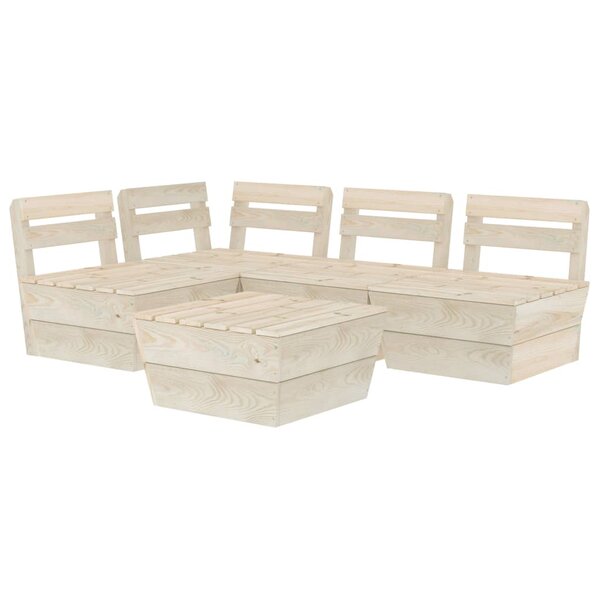 vidaXL Salon de jardin palette 5 Pièces  Bois d'épicéa imprégné