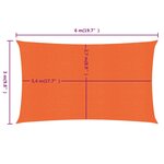 vidaXL Voile d'ombrage 160 g/m² rectangulaire orange 3x6 m PEHD