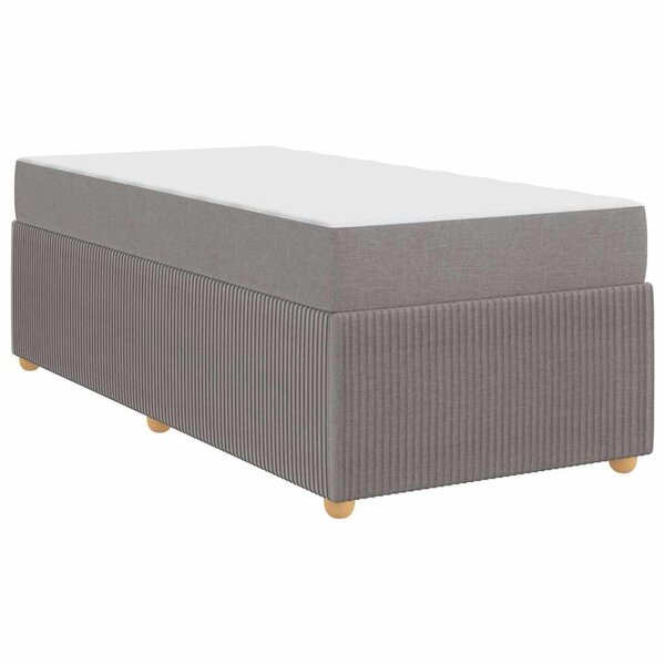 vidaXL Cadre de lit avec matelas avec matelas Taupe 90 x 200 cm tissu