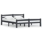 vidaXL Cadre de lit Gris foncé Bois de pin massif 160x200 cm