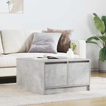 vidaXL Table basse avec tiroirs gris béton 70 5x70x40 cm