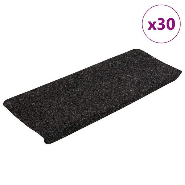 vidaXL Tapis d'escalier auto-adhésifs 30 Pièces anthracite 65x24 5x3 5 cm