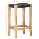 vidaXL Tabourets de bar lot de 2 noir cuir véritable 75 cm
