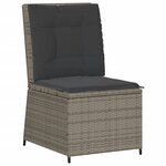 vidaXL Salon de jardin 7 Pièces avec coussins Gris Résine tressée