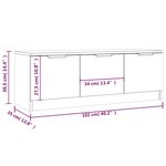 vidaXL Meuble TV Gris béton 102x35x36 5 cm Bois d'ingénierie