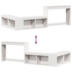 vidaXL Table de chevet avec bureau blanc bois de pin massif