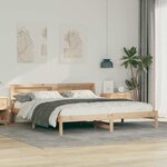 vidaXL Cadre de lit Marron 200 x 200 cm Pin massif et pin massif