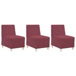 vidaXL Unité de Sofa Modulaire Sans Accoudoirs 3 Pièces Bordeaux