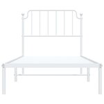 vidaXL Cadre de lit métal sans matelas avec tête de lit blanc 90x190cm