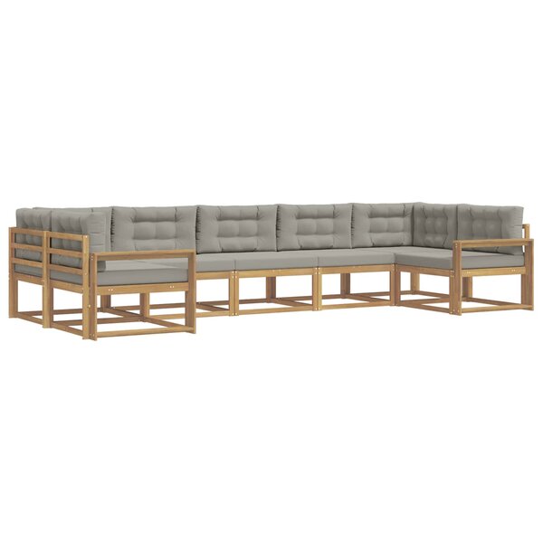 vidaXL Ensemble de canapés d'extérieur 7 pc Blanc et gris clair