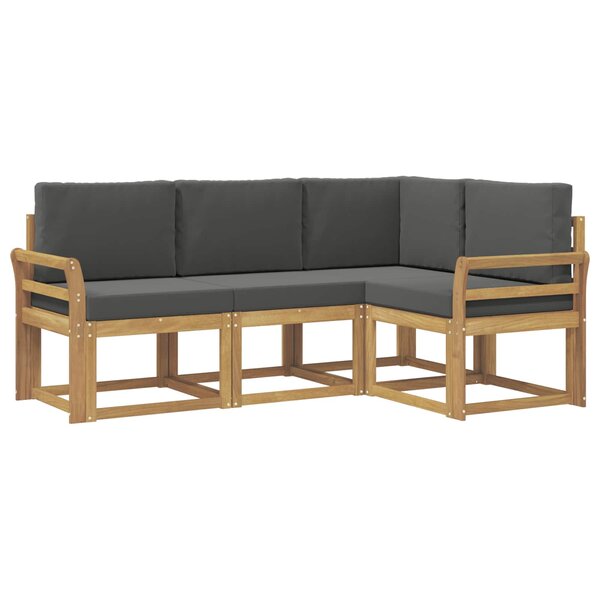vidaXL Ensemble de canapés d'extérieur 4 pc Blanc et anthracite