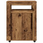 vidaXL Meuble étroit de salle de bain à roulettes vieux bois