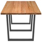 vidaXL Table à manger avec bord naturel 280x100x74cm bois massif chêne