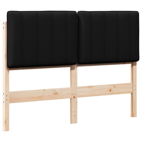 vidaXL Tête de lit capitonnée Marron et Noir 120 cm Pin massif