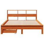 vidaXL Lit bibliothèque sans matelas cire marron 120x190cm pin massif