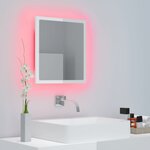 Vidaxl miroir à led de bain blanc brillant 40x8 5x37 cm acrylique