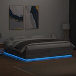 vidaXL Cadre de lit avec LED sans matelas sonoma gris 180x200 cm