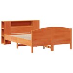 vidaXL Lit bibliothèque sans matelas cire marron 160x200 cm pin massif