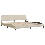 vidaXL Cadre de lit sans matelas crème 200x200 cm tissu