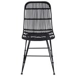 vidaXL Chaise de salle à manger 2 pc Rattan et Acier Noir