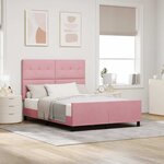 vidaXL Lit à ressorts avec tête de lit Rose 160 x 200 cm Velours
