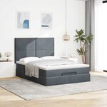 vidaXL Cadre de lit ottoman avec matelas gris foncé 140x190 cm velours