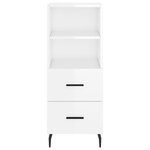 vidaXL Buffet Blanc brillant 34 5x34x90 cm Bois d'ingénierie