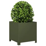 vidaXL Jardinières 2 Pièces vert olive 40x40x40 cm acier